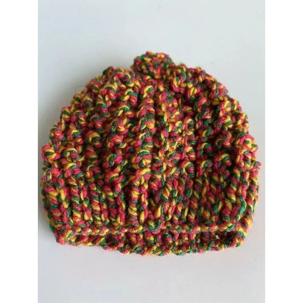 Handmade Crochet Preemie Beanie Baby Newborn Hat Knitted Multicolor New‎